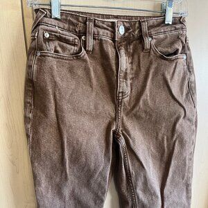 Cleo + Wolf Women's‎ High Rise Ankle Straight Jeans - 25 Waist 27 Leg Brown Tan